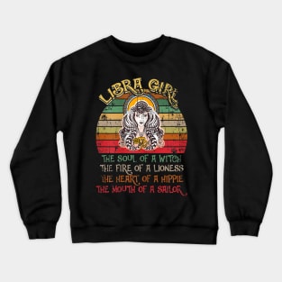 Libra Girl Birthday Queen Born September 23 October 22 Crewneck Sweatshirt